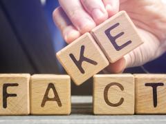 Tekstblokjes met tekst Fake & Fact
